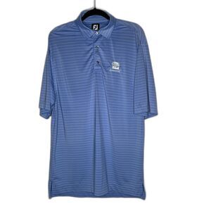 FootJoy Polo Mens M Blue Striped Sycamore Hills Club Performance Golf Shirt